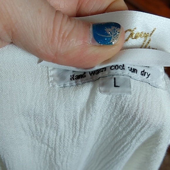 WHITE & Grey Art to Wear Summer Column Dress Size Large - Cheryl Lynn - Picture 7 of 8